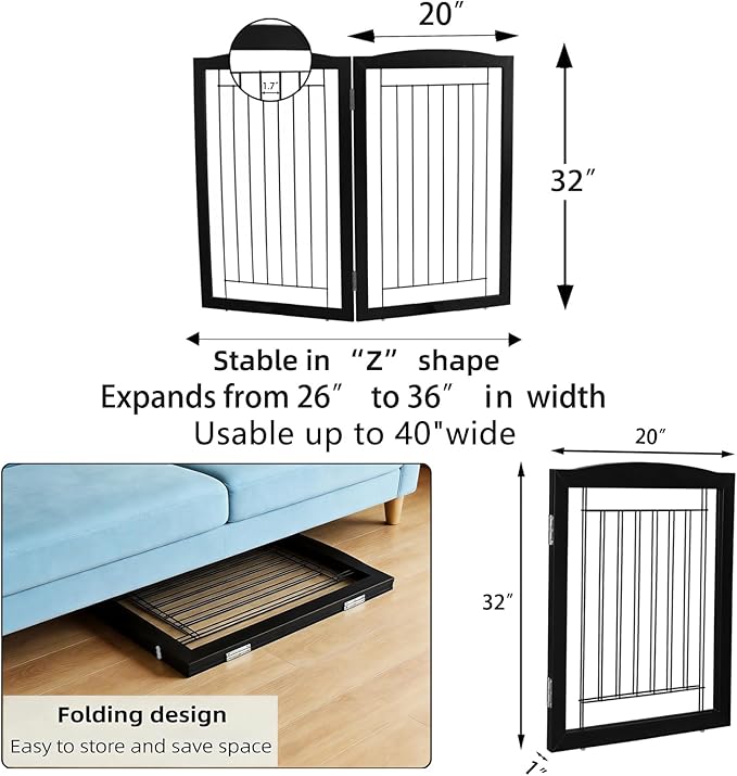 ZJSF Freestanding Dog Fence Indoor, Foldable Dog Gate - Image 7