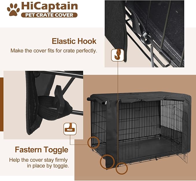 HiCaptain Breathable Dog Crate Cover 30 Inch, Durable Heavy Duty Kennel Cover - Image 4