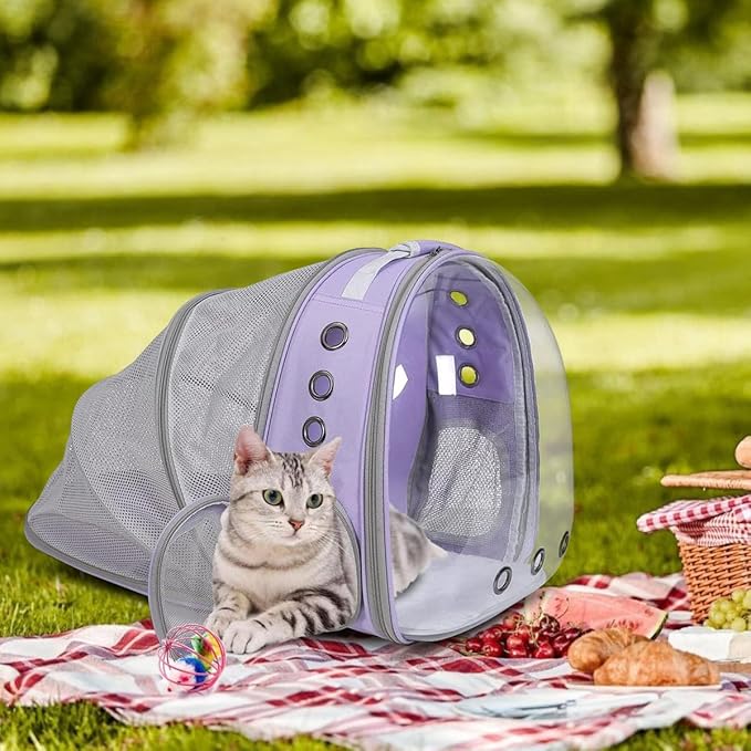 Expandable Cat Backpack Carrier, Breathable Clear Bubble Window Pet Carrier - Image 7