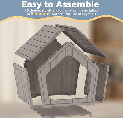Dog House Indoor Outdoor Puppy Kennel Animal Shelter Water Resistant Easy - Image 5