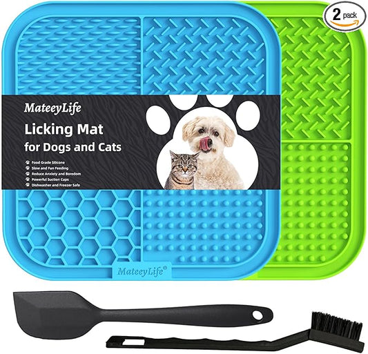 MateeyLife 2PCS Large Lick Mat for Dogs and Cats, Licking Mats for Dog Anxiety by MateeyLife