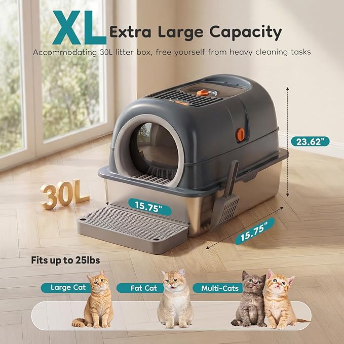 OLIXIS Stainless Steel Litter Box - Image 6