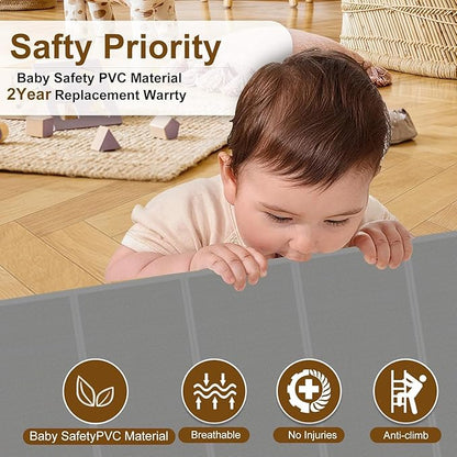 Miumoon 100 inch Retractable Baby Gates 34 inch Tall, Retractable Gate - Image 3