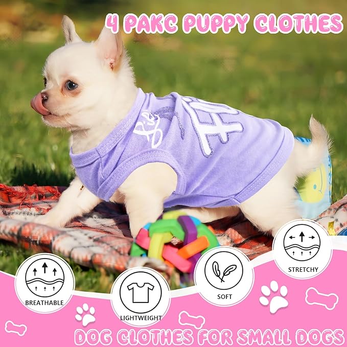 Generic 4 Pieces Summer Dog Clothes - Image 2