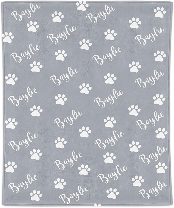 Custom Dog Blanket with Picture Name, Personalized Pet Photo Blanket, by Chericosy