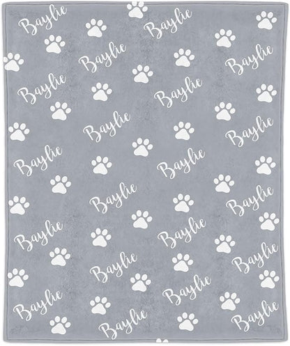 Custom Dog Blanket with Picture Name, Personalized Pet Photo Blanket, by Chericosy