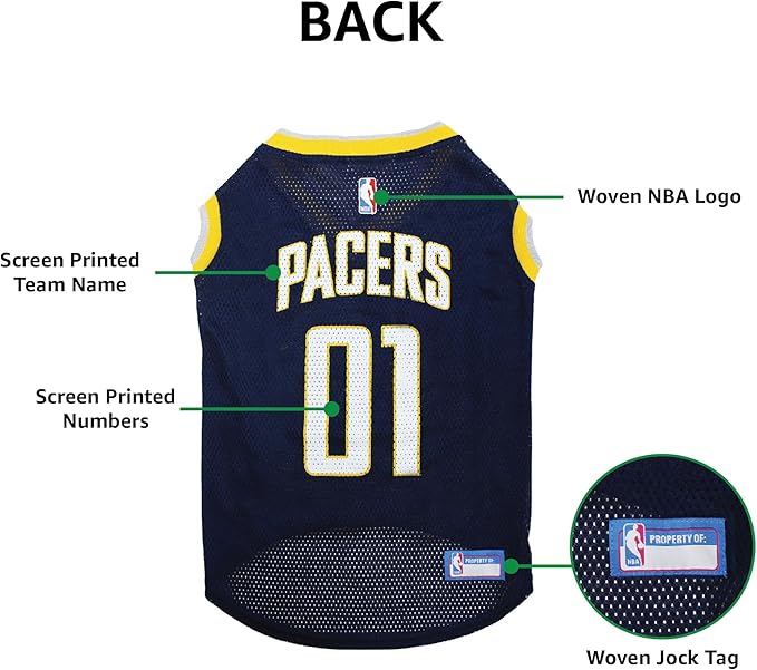 Pets First NBA INDIANA PACERS DOG Jersey, Large - Image 6