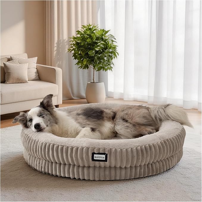 BALANCE Donut Dog Bed, 36 Inches Round Dog Bed Large Size Dogs Washable by BalancePet