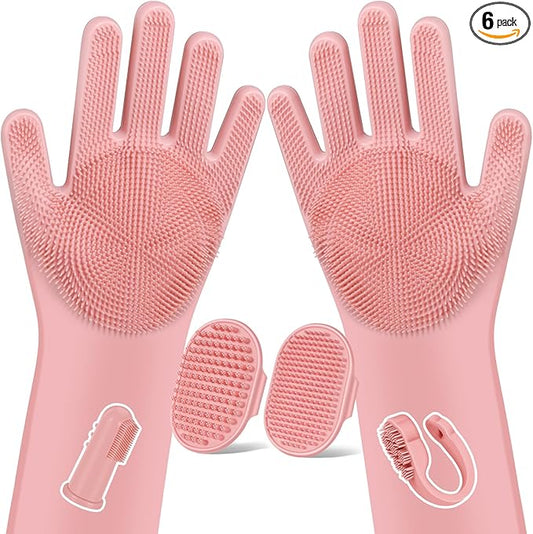 Augwind 6PCS Pet Grooming Kit for Dogs, Cats and Horses | Dog Washing Gloves | by Augwind