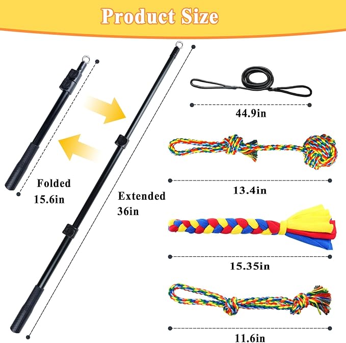 ASOCEA Flirt Pole for Dogs, Heavy Duty Dog Teaser Wand - Image 6
