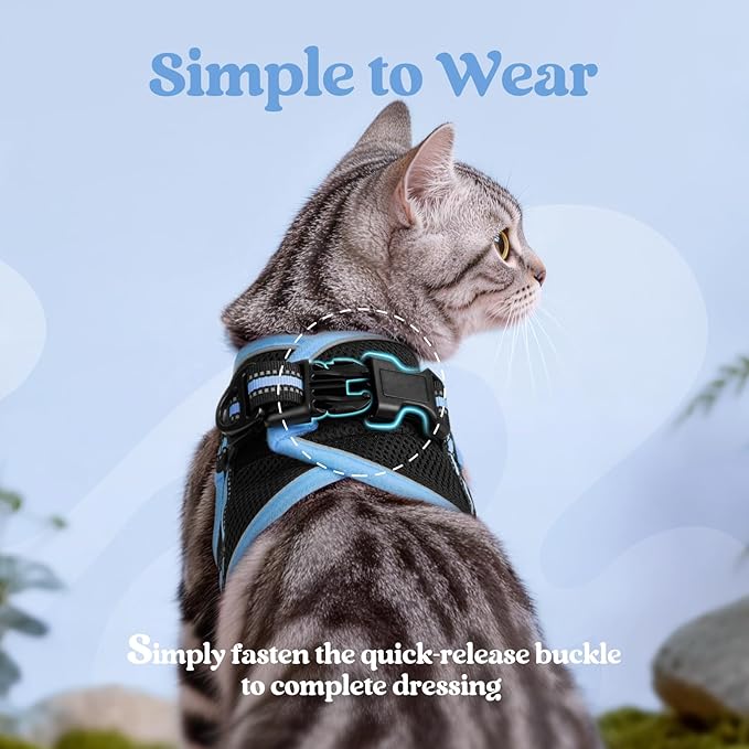 rabbitgoo Cat Harness and Leash, Step-in Escape Proof Kitten Harness Set - Image 4