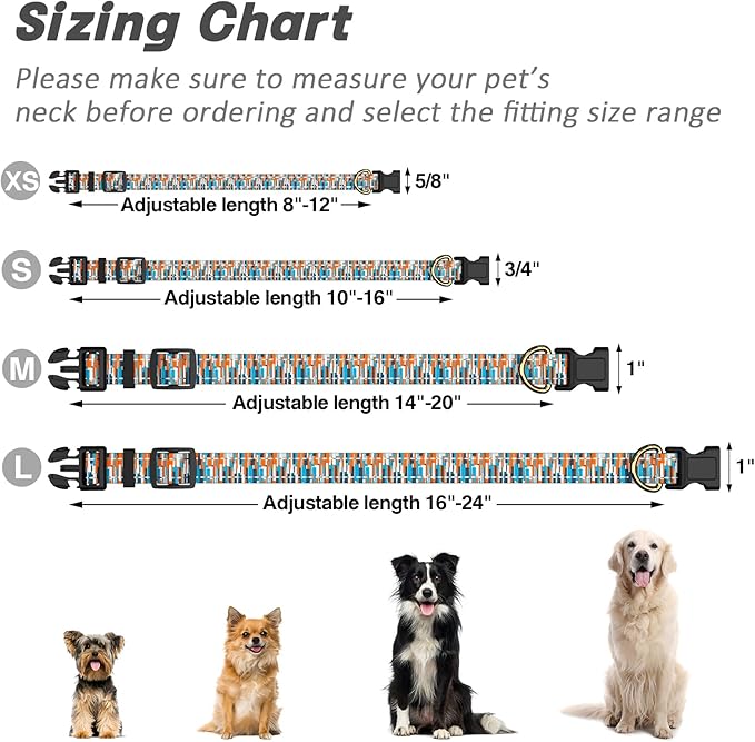 Reflective Dog Collar for Extra Small Dogs, Cute Boho Adjustable Heavy-Duty - Image 7