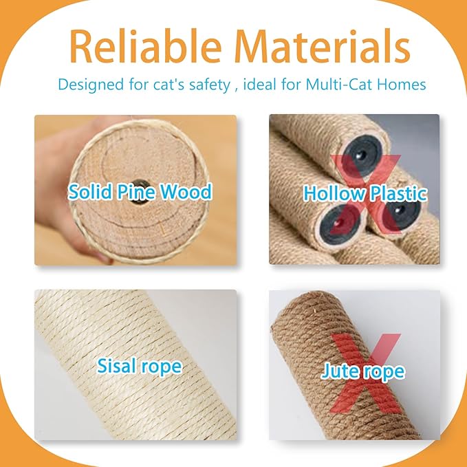 Cat Wall Shelves for Large Cats, Ladder Steps & Sisal Scratching Posts - Image 5