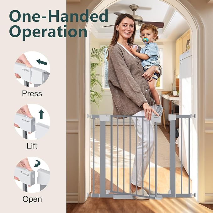 Cumbor 29.7-40.6" Baby Gate for Stairs, Mom's Choice Awards Winner-Dog Gates - Image 7