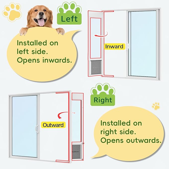 3 Flap Large Dog Door for Sliding Glass Door, Openable Pet Door for Sliding - Image 4