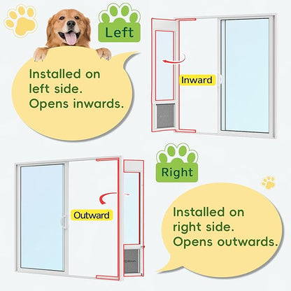 3 Flap Large Dog Door for Sliding Glass Door, Openable Pet Door for Sliding - Image 4