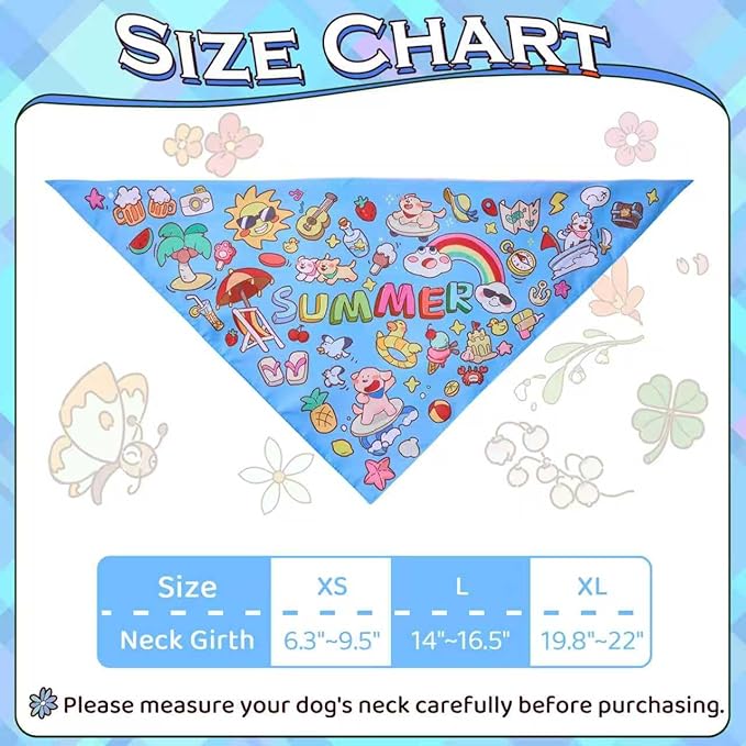 Spring Summer Dog Bandanas, Cute Colorful Bandanas, Washable Cotton Adjustable - Image 5