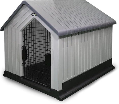 Dog House, Indoor or Outdoor Durable Plastic Waterproof Animal Shelter by Mirapet