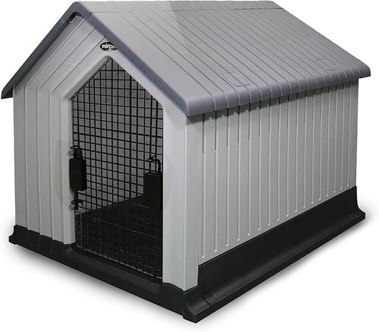 Dog House, Indoor or Outdoor Durable Plastic Waterproof Animal Shelter by Mirapet