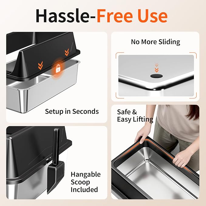 2 Pack XL Stainless Steel Litter Box - Image 7