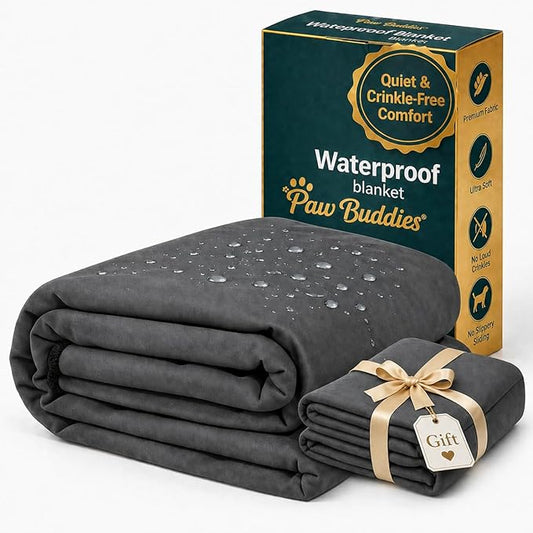 Paw Buddies Premium Waterproof Blanket 80"x90" Velvet-Feel Reversible Throw – by PAwBuddies