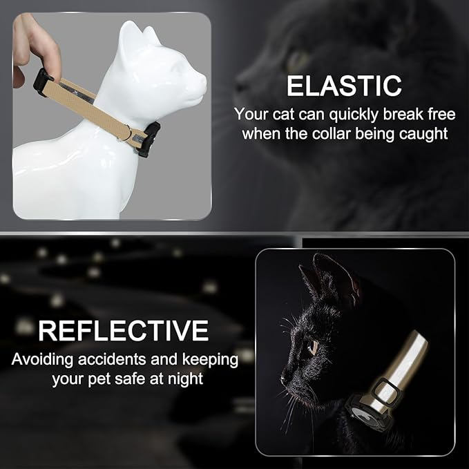 Reflective AirTag Cat Collar, Integrated Cat Tracker Collar - Image 2