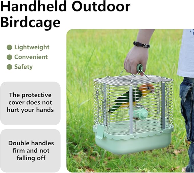 Bird Carrier Travel Cage, Durable Portable Stainless Steel Birdcage - Image 5