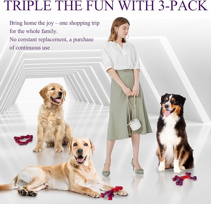 Frienhund 3 Pack Indestructible Dog Chew Bones - Image 3
