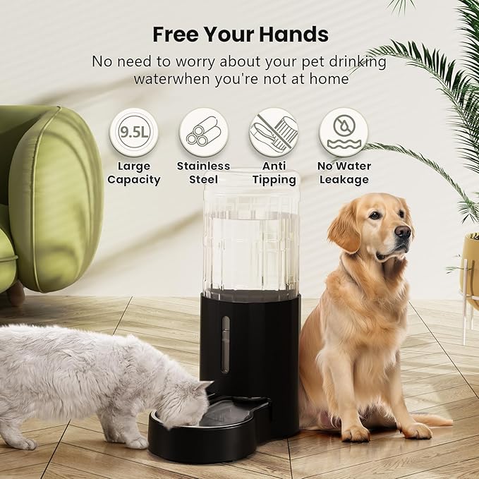 CZPET Dog Water Bowl Dispenser 9.5L, Wider Mouth & Upgraded Brush, Easy - Image 8