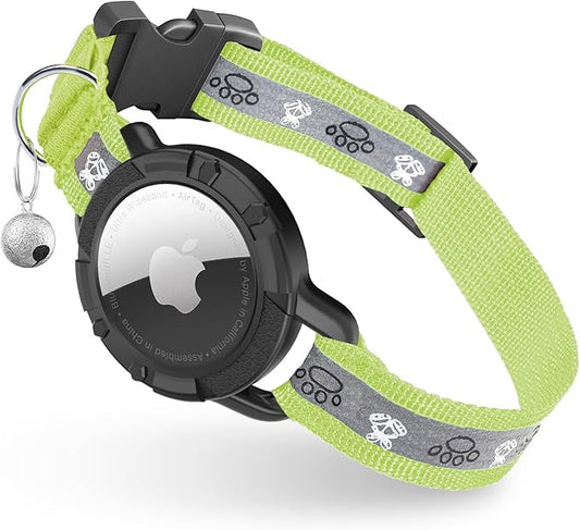 Reflective AirTag Cat Collar, Integrated Cat Tracker Collar by ODOKELE