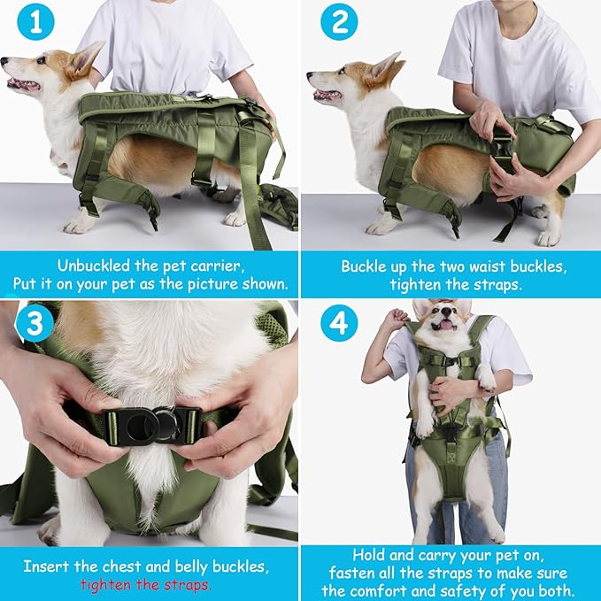 PetBonus Pet Front Dog Carrier Backpacks, Adjustable Pet Backpack, Legs Out - Image 4
