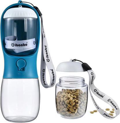 Cibaabo Dog Water Bottle with Food Container, Travel Puppy Water Bowl, Portable by Cibaabo