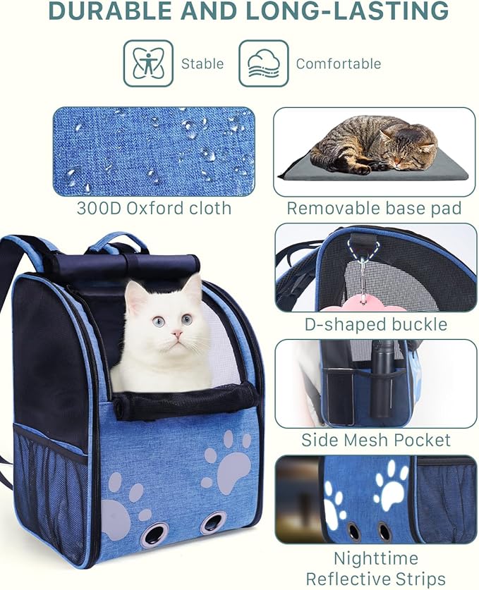 Cat Backpack Carrier, Ventilated Cat Backpack - Image 8