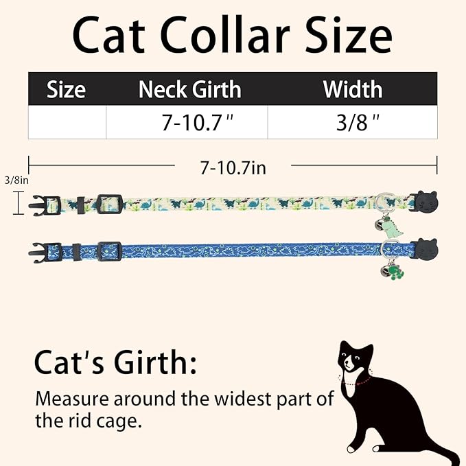 Cat Collar Breakaway, 2 Pack Cotton Kitten Collars - Image 5