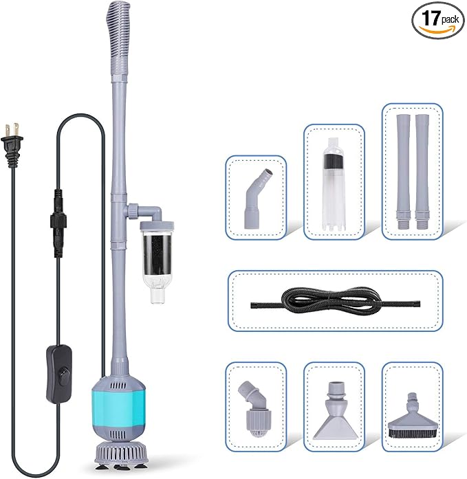 hygger 360GPH Electric Aquarium Gravel Cleaner, 5 in 1 Automatic Fish Tank by hygger