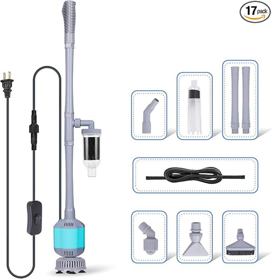 hygger 360GPH Electric Aquarium Gravel Cleaner, 5 in 1 Automatic Fish Tank by hygger