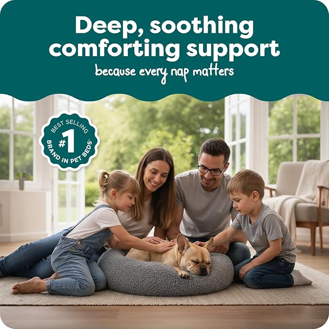 Furhaven 30" Round Calming Donut Dog Bed - Image 2