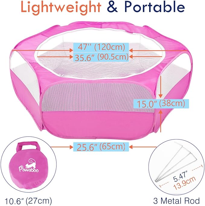 Pawaboo Small Animals Playpen, Waterproof Small Pet Cage Tent - Image 6