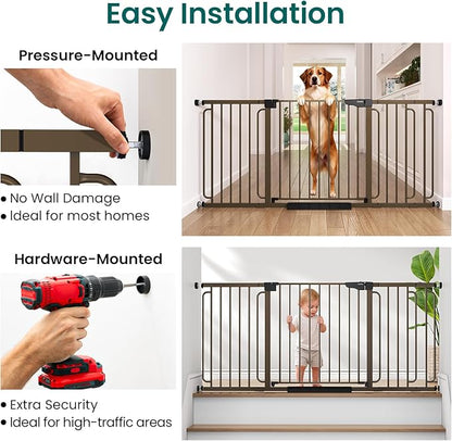 Cumbor Extra Wide Baby Gate, 36.6-69" Walk-Through Dog Gate - Image 7