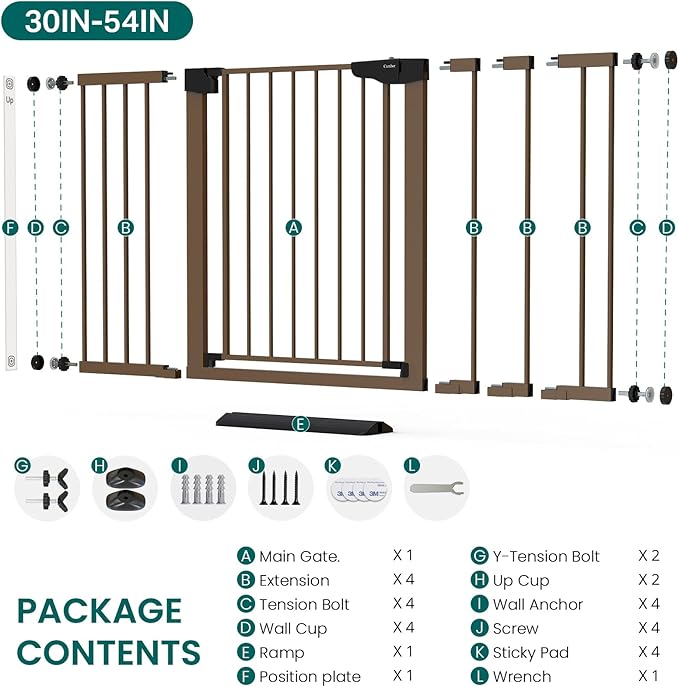 Cumbor 30-54" Extra Wide Baby Gate - Image 7