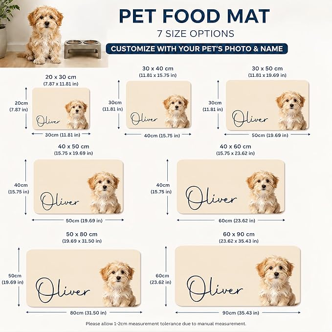 Personalized Dog & Cat Mat for Food & Water Bowls, Custom Pet Food Mat - Image 6