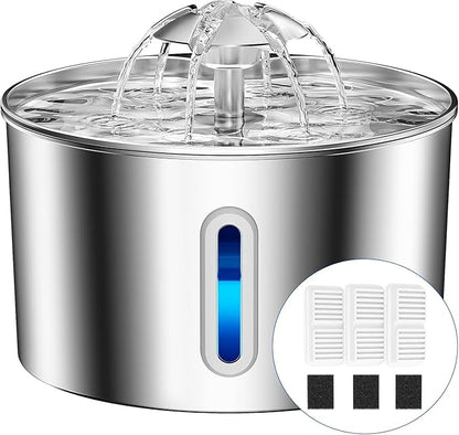 Cat Water Fountain Stainless Steel - 74oz/2.2L Automatic Large Pet Watering by CatWaterFountain