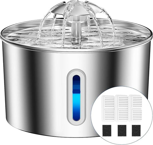 Cat Water Fountain Stainless Steel - 74oz/2.2L Automatic Large Pet Watering by CatWaterFountain