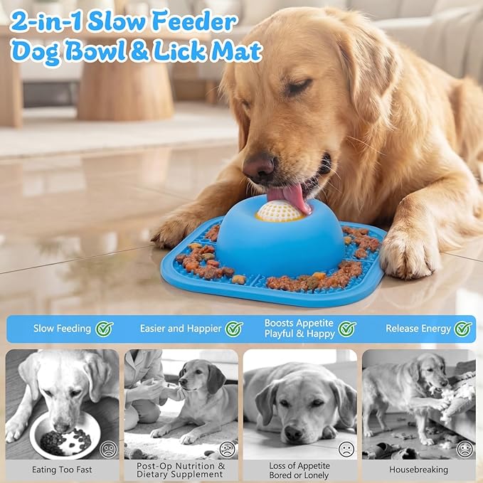 Slow Feeder Dog Bowls & Lick Mat - Image 2