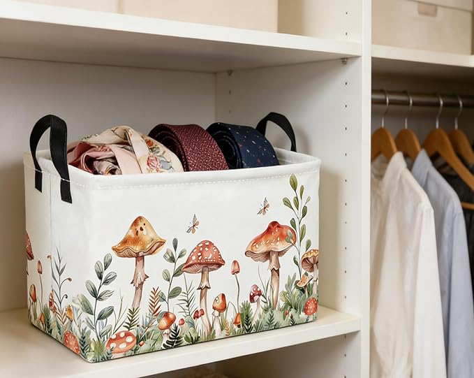 Essme Rectangular Mushroom Basket, Kids Storage Bins Organizer - Image 3