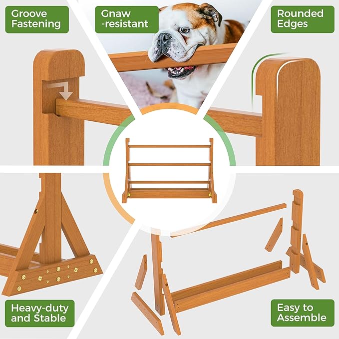 SuniBoxi Dog Agility Set, Wooden Dog Agility Jumps & Dog Hurdles, Dog Agility - Image 6