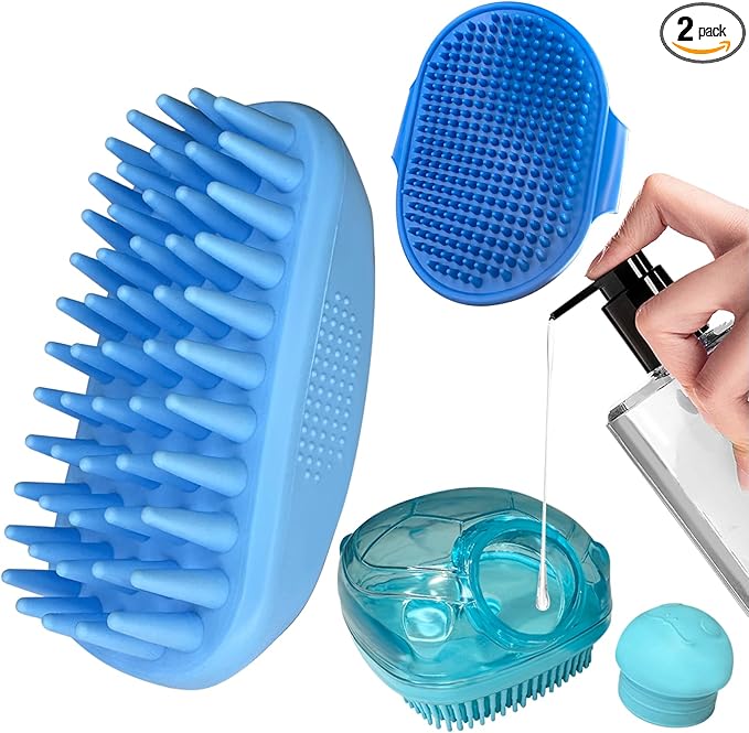 3PCS Dog Bath Brush, Dog Shampoo Brush, Dog Scrubber by IDQQUQQ