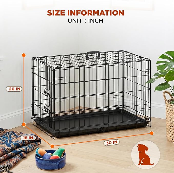 BestPet | Dog Crate | 30" | Black | Foldable Metal Kennel - Image 7