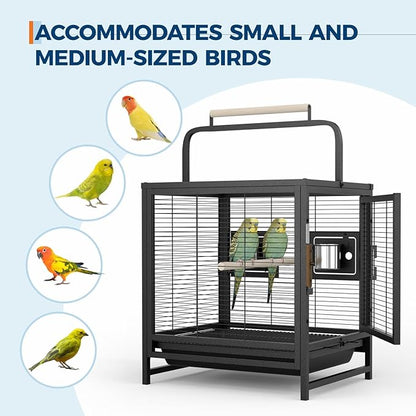 Large Bird Cage, Wood Parakeet Cage - Image 8