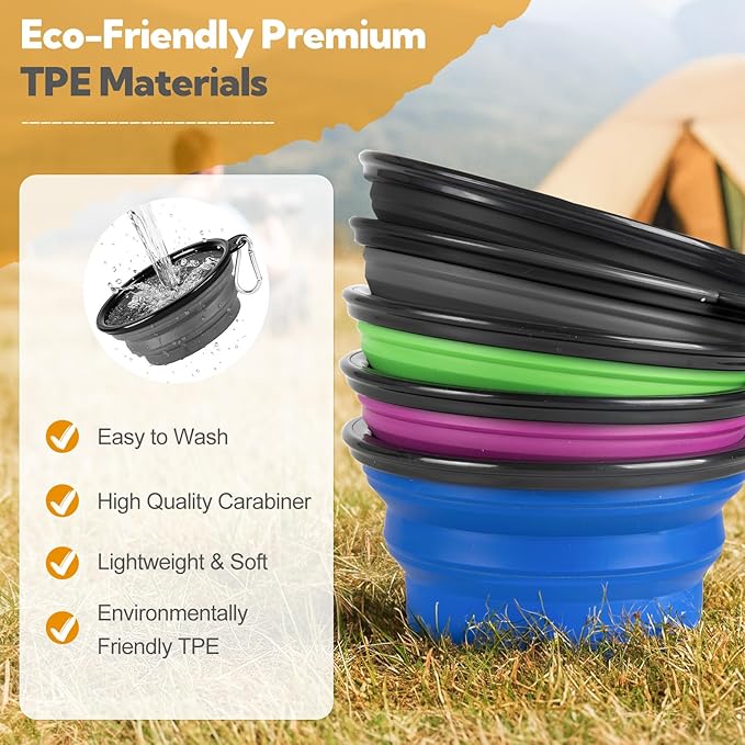 Collapsible Dog Bowl Large 2 Pack, Dog Water Bowls - Image 9